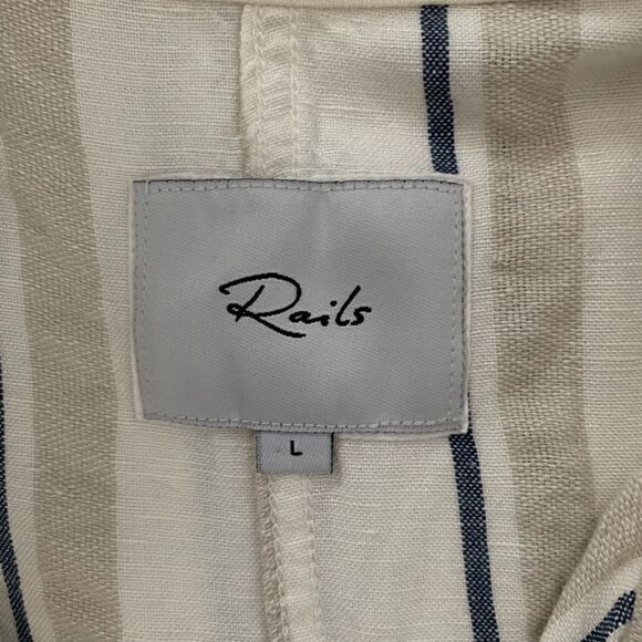 Rails Rowen Coco Stripe Linen Jacket Large - Picture 7 of 10